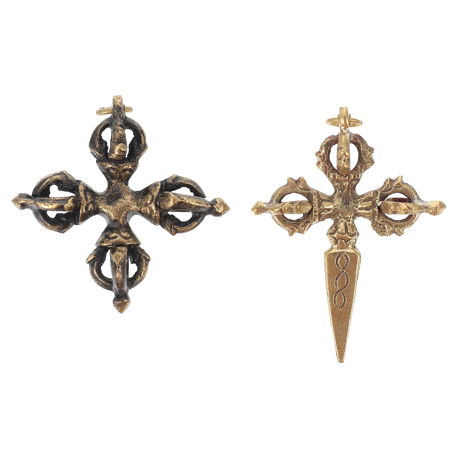 

2pcs Vajra Pendants Copper Durable Bag Backpack Car Key Decor Vajra Pendants DIY Jewelry Making Supplies Accessories
