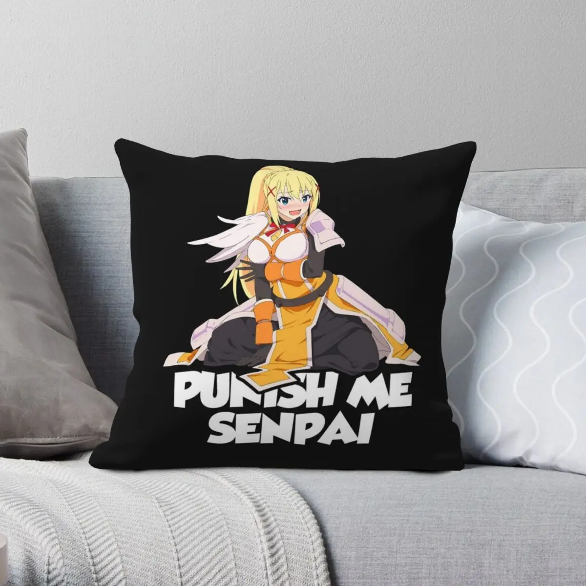 Punish Me Senpai Square Pillowcase Polyester Linen Velvet Pattern Zip Decor Sofa Seater Cushion Cover 18