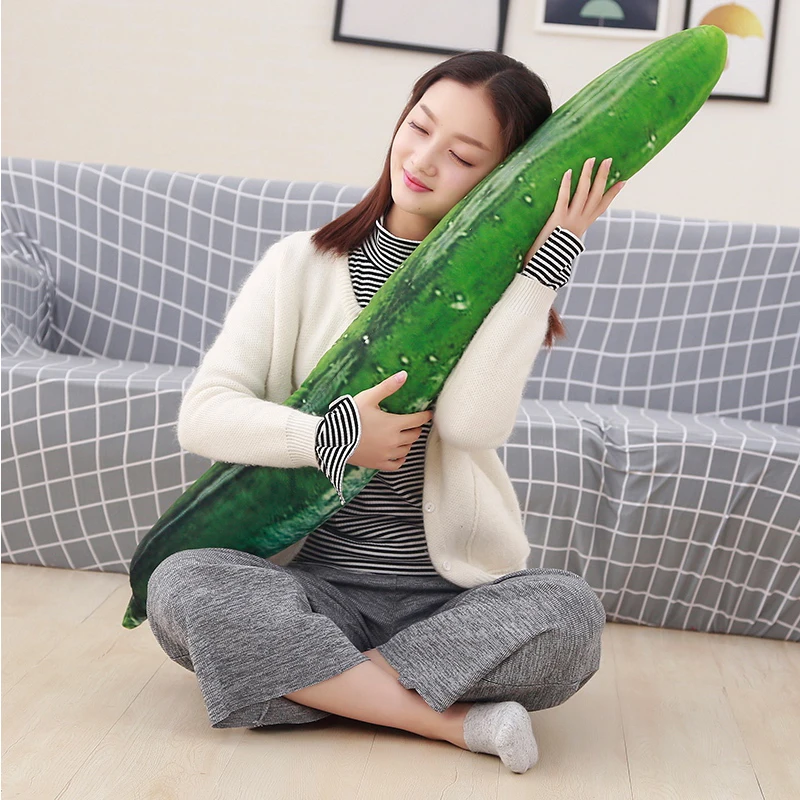 Huge Creative Simulation Cucumber Plush Toy Soft Stuffed Cute Fruits Pillow Funny Kids Children Birthday Gift Doll