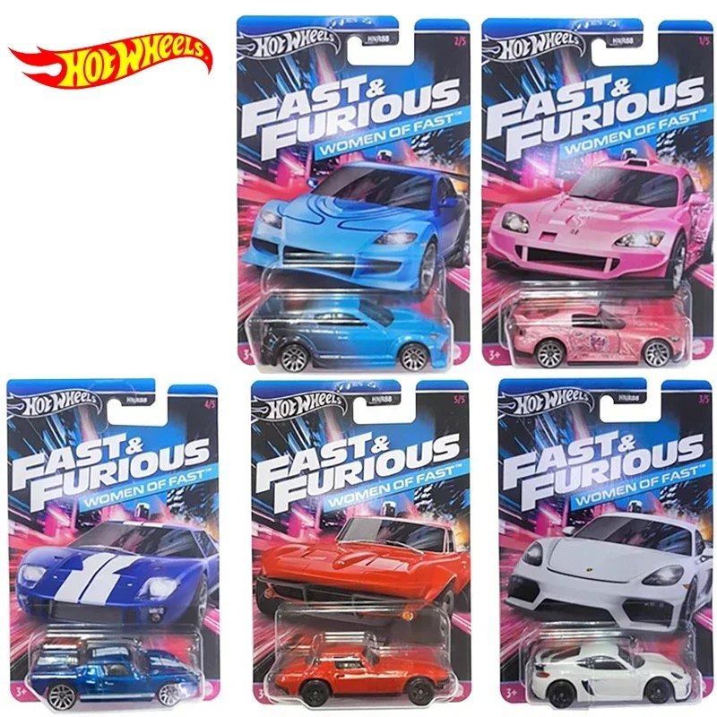 Genuine Hot Wheels Fast & Furious 1/64 Sport Car Ford GT40 Honda S2000 Mazda Rx-8 Porsche Boys Toys Metal Model Vehicle Gift Set