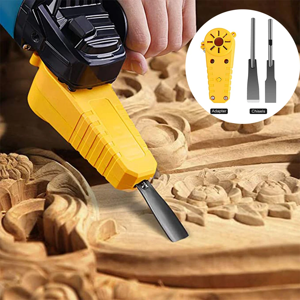 M10 Adapter Set Electric Chisel Tool Wood Carving Powerful Chisel Angle Grinder Adapter Turn Into Power Chisel Woodworking Tool