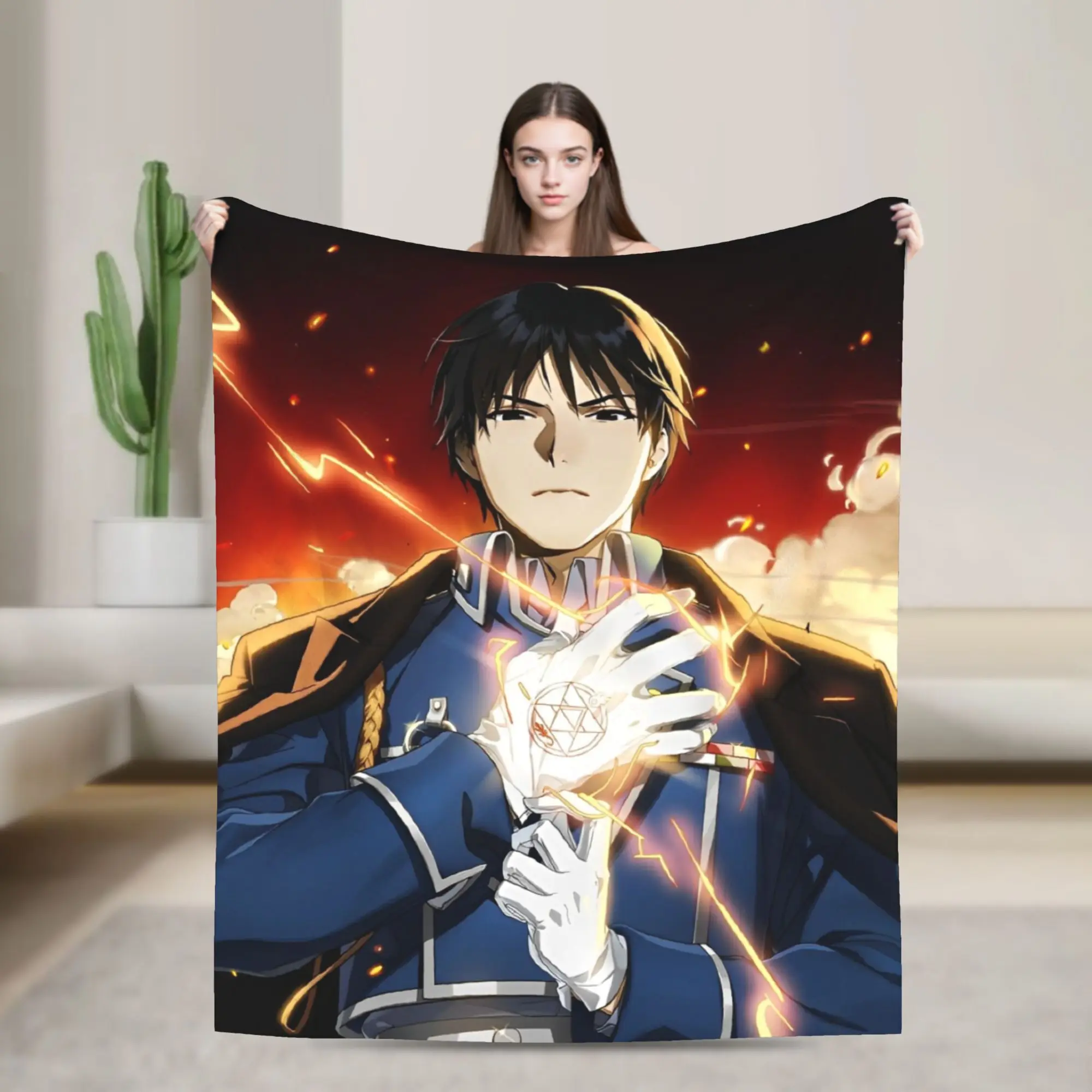 

Anime Fullmetal Alchemist Brotherhood Blankets Flannel Awesome Warm Throw Blanket for Home Summer,