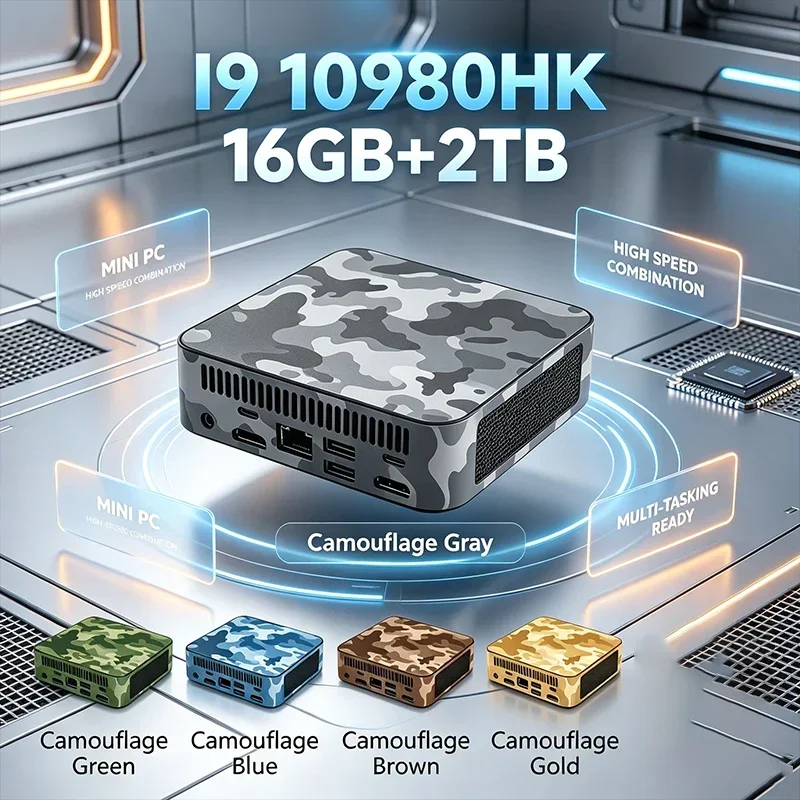 インテル-core-i9-10980hk-ミニpc-16gb-ram-2tb-ssd-デュアルhdmi-4k-ギガビットlan-wifi6、bt52-windows-11-ポータブルゲーミングデスクトップコンピューター