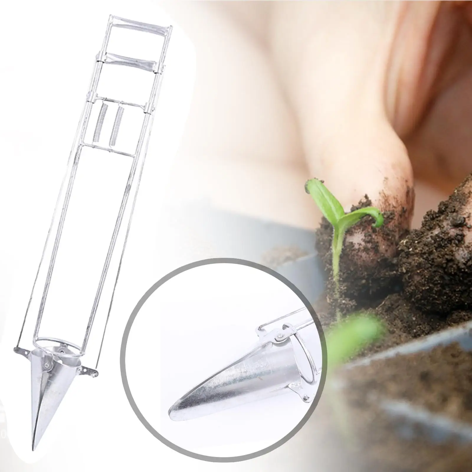 Seedling Transplanter Hand Transplanter Soil Sampler Long Handled Bulb Planter