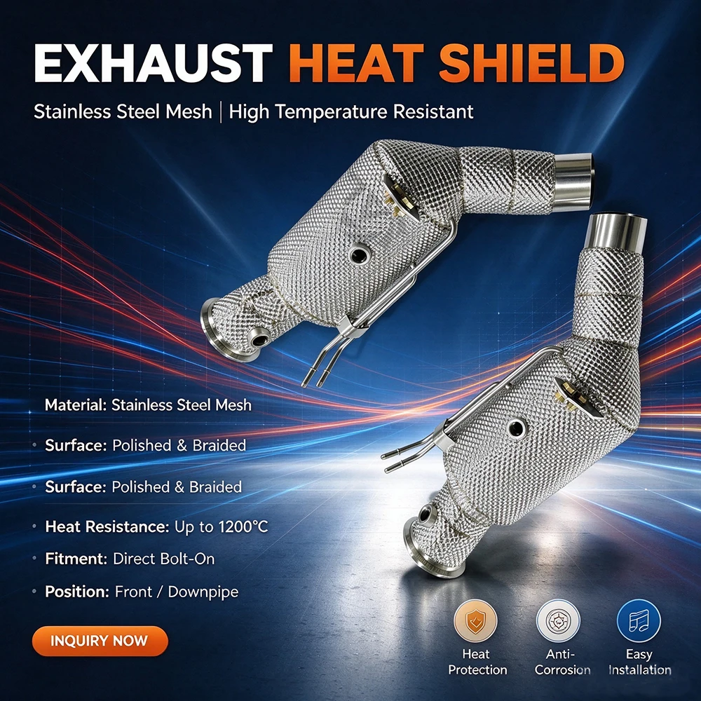 Sport exhaust  heat shield catalytic converter lower pipe for Alfa Romeo Giulia/Stelvio Quadrifoglio 2.9T free flow lower pipe