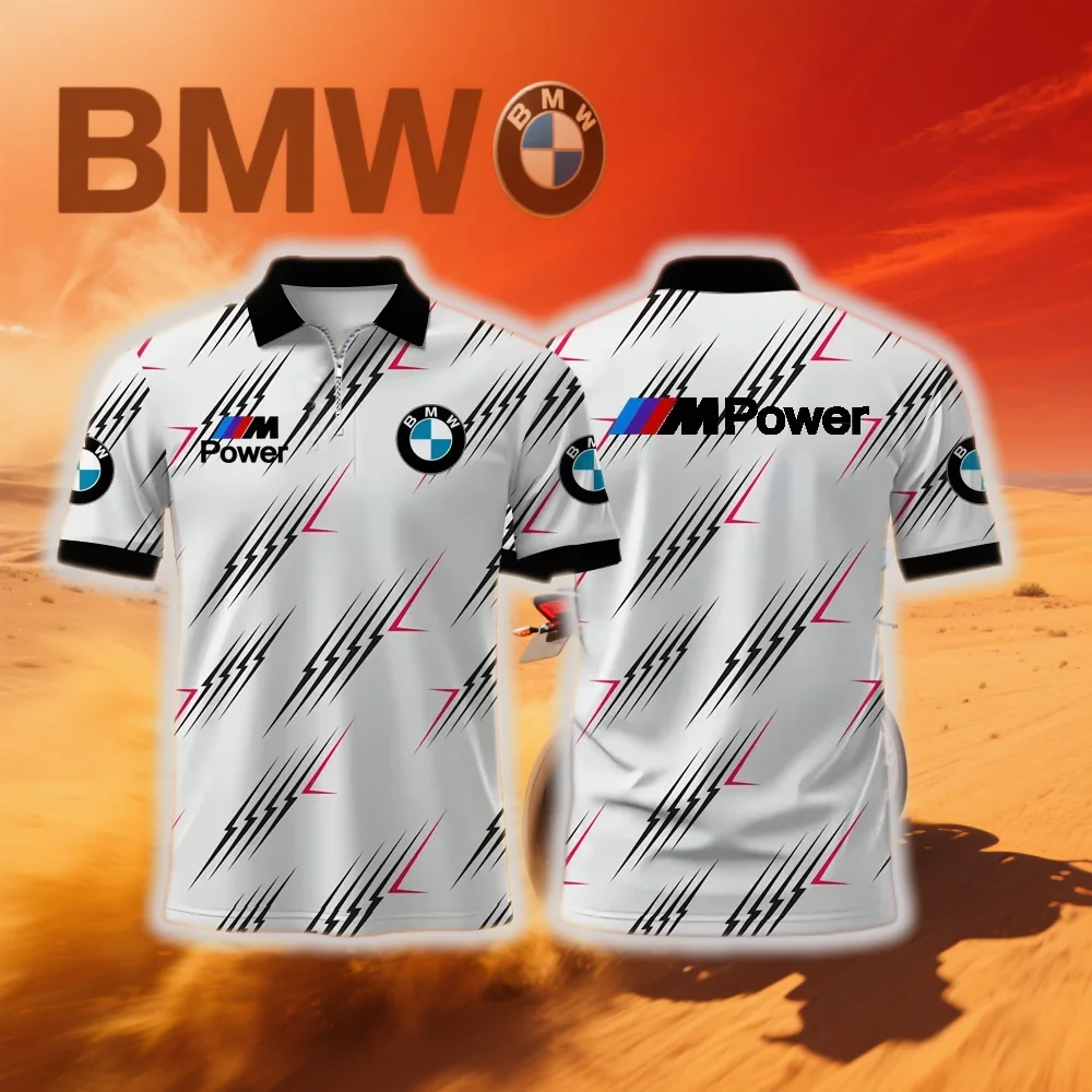 

Лето 2025 г., мотоциклетный костюм BMW, рубашка-поло, футболка, гоночный костюм, быстросохнущий мужской дышащий модный тканевый костюм с короткими рукавами