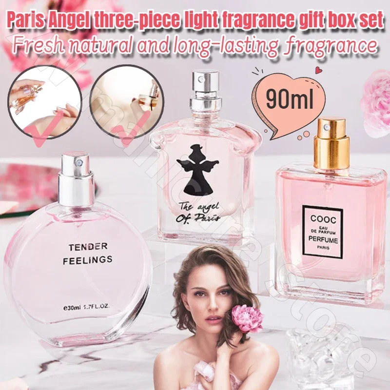 Beautiful Girl Paris Angel Three-piece Set Little Black Dress Women\'s Perfume Fresh Long-lasting Light Fragrance Gift Box Set