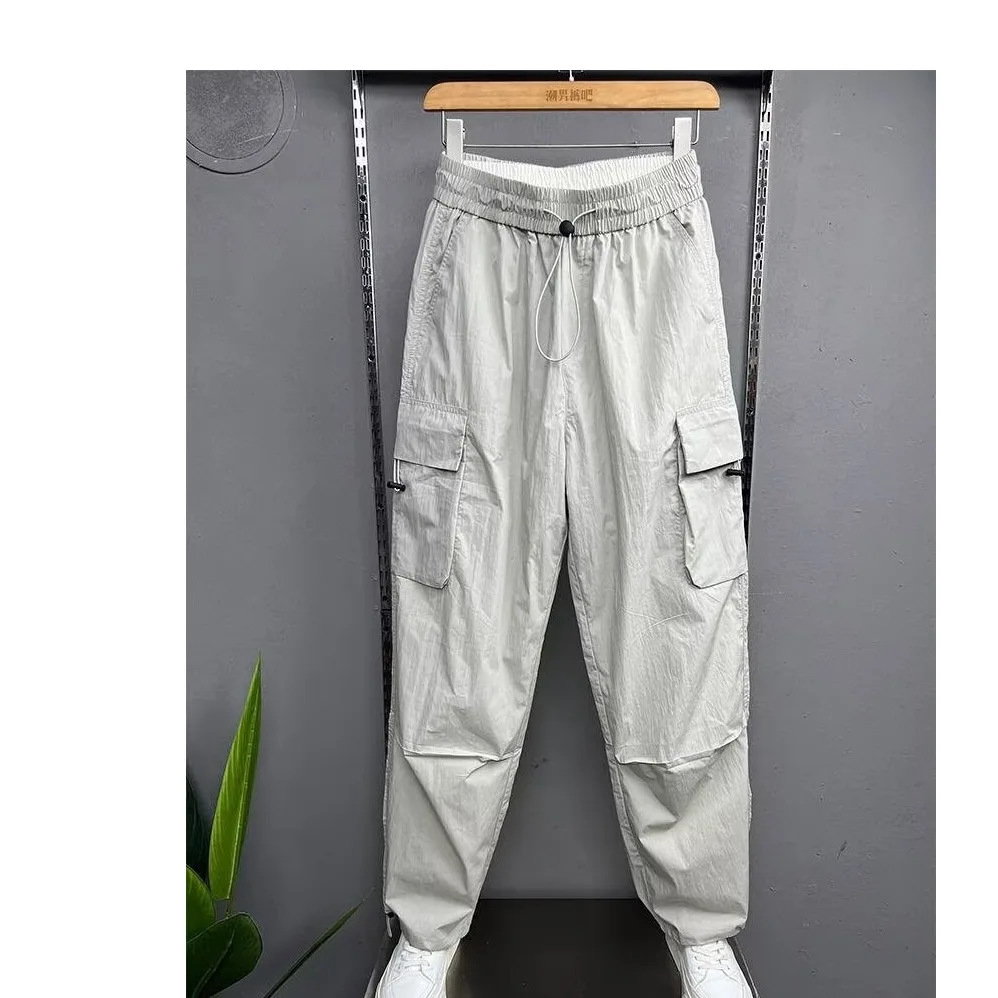 Straight Leg Pants For Men In Summer Thin And Breathable Casual Youth Loose And Solid Color Large Pockets Stylish Work Pants