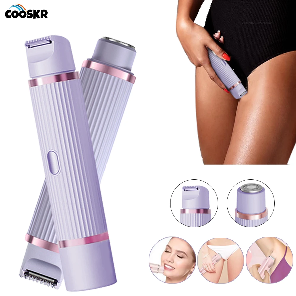 

Electric Razors for Women Waterproof Bikini Trimmer Face Shaver for Underarms Legs Ladies Body Trimmer Hair Removal Pink Purple