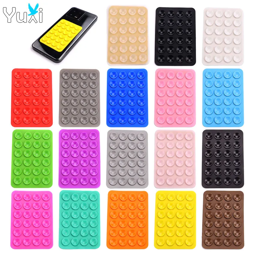 YuXi Double Side Silicone Phone Case Holder Suction Pad Mobile Phone Adhesive Rubber Sucker Bracket For Selfies Phone Accessory