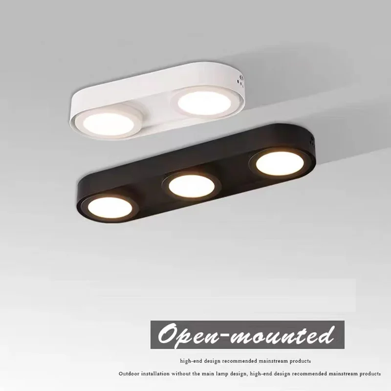 Nordic LED ultra-thin surface mounted double head downlight creative three head four head no opening astigmatism no main light