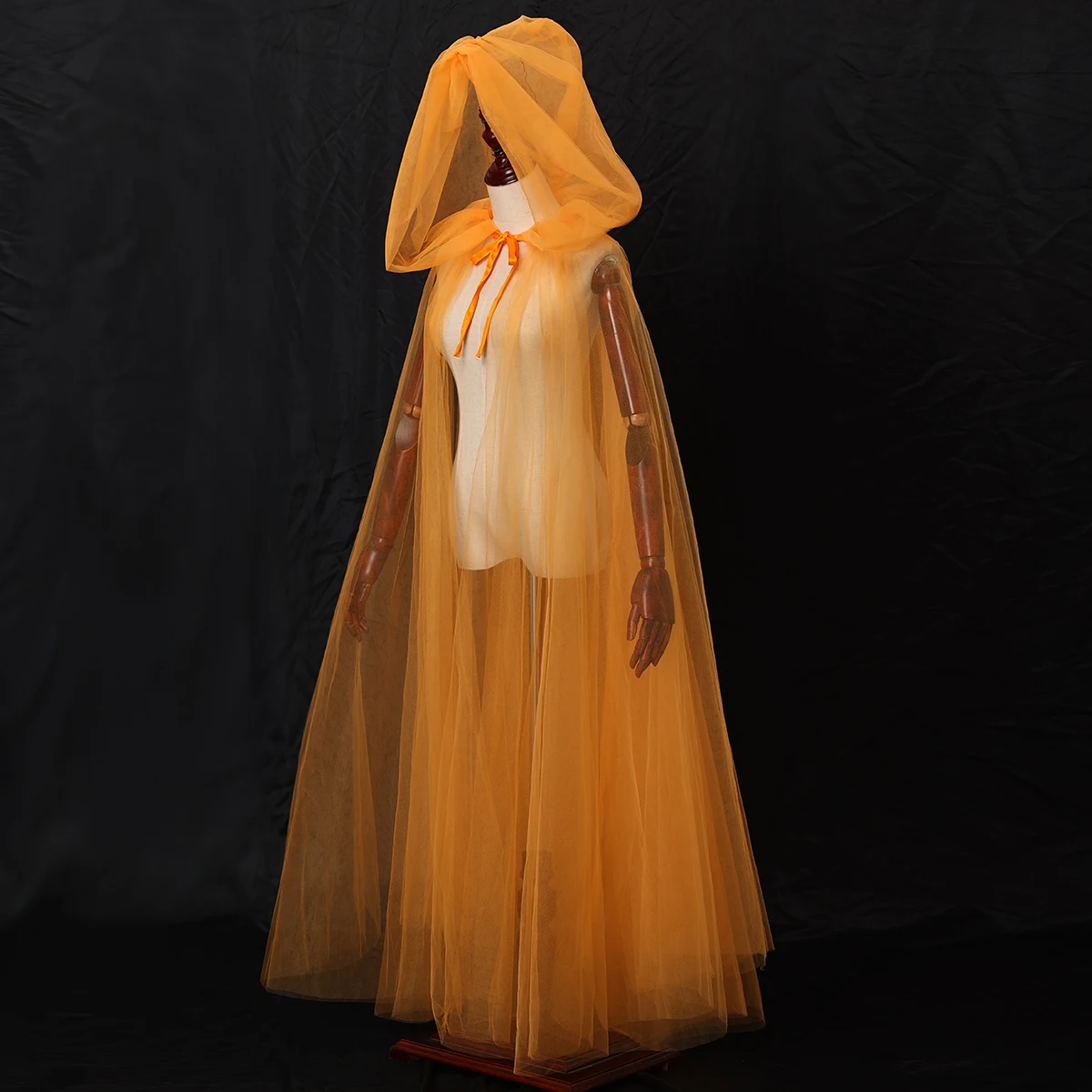 Tulle Cloak for Witch Pink Red Adults Women Halloween Ghost Cosplay Over sized Hood Sheer Cape view 5