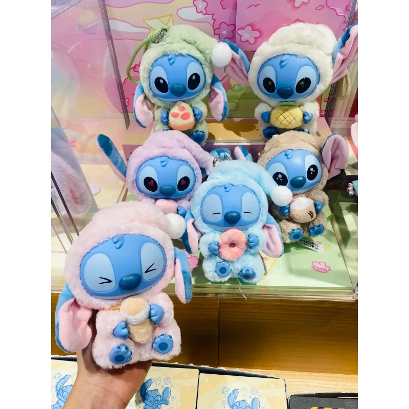 ディズニーの新しいステッチコレクション、ブラインドボックスビニールプラッシュペンダントバッグ、装飾キーホルダー、柔らかく可愛いおもちゃ人形、ギフト用オーナメント