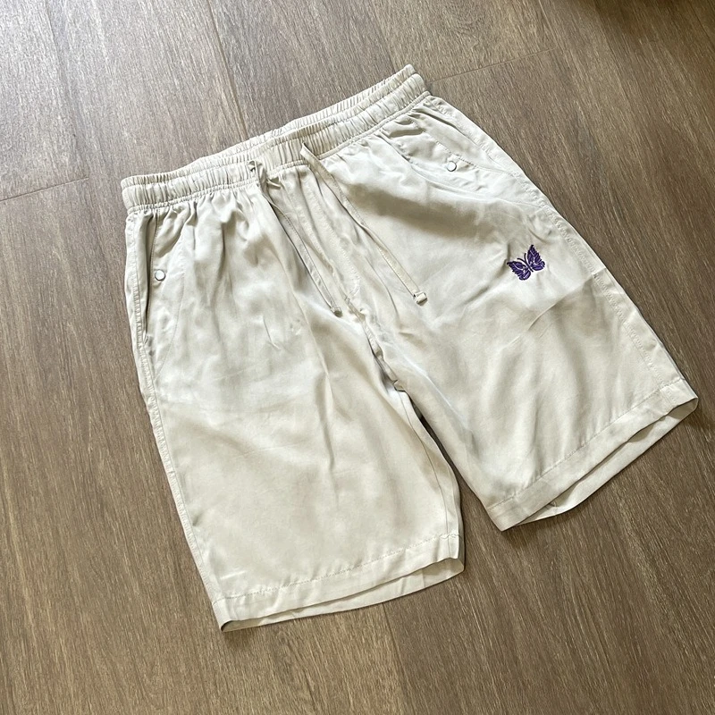 

Needles Track Butterfly Embroidery 5/10 Pants Japanese Tide Retro Silky Soft Loose Casual Shorts