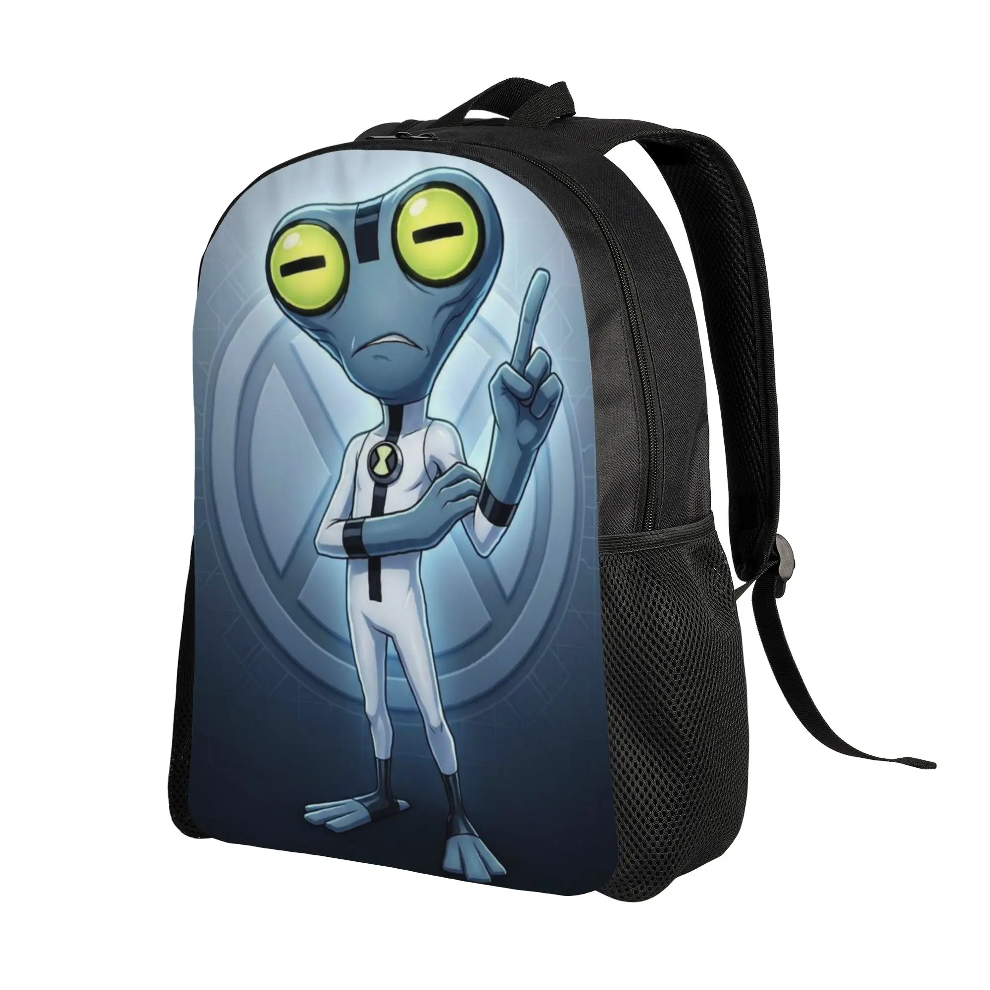 Backpack Back to school season Big Eyed Grey Alien Frog Scientist Pointing  Lightweight Backpack