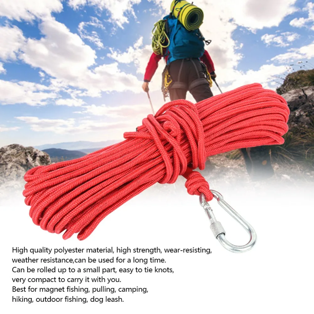Strong Pull Force Fishing Salvage Rope High Strength Polyester Durable Pull Force Treasure Hunting Rope 6mm Braided Heavy Duty