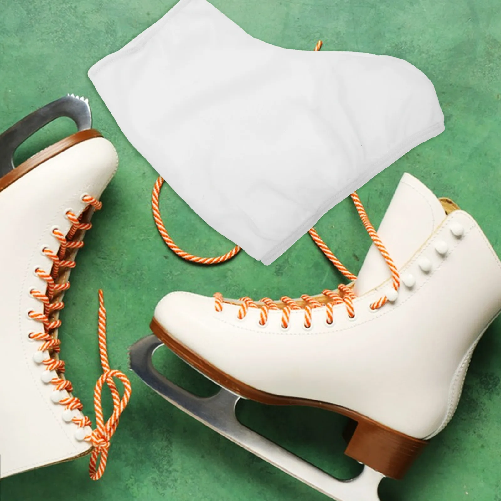 Elastic Skate Shoe Cover Ice Skate Protector Anti-Scratch Rust Prevention Moisture Wicking for Hockey Figure Skates Size S White