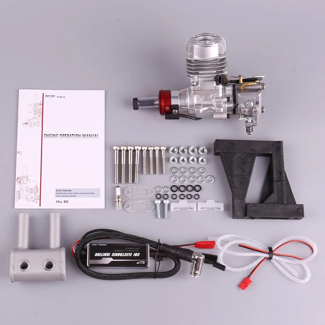 RCGF 10cc Aircraft Model Engine Metal RE Rear Engine with Carburetor Fixed-wing Model Aircraft Engine Model Electric Toys