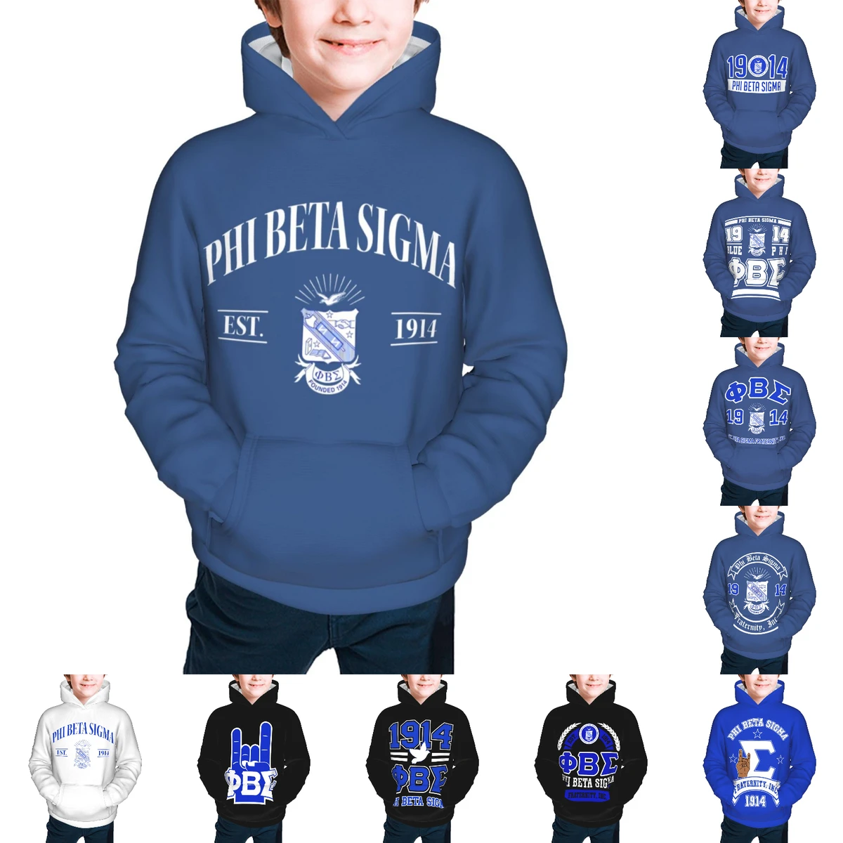 

Phi Beta Sigma PBS Fraternity Children's Pullover Hoodie Youth Sweatshirt Kids Casual Hooded Hoodies Youth Sportswear Tracksuit