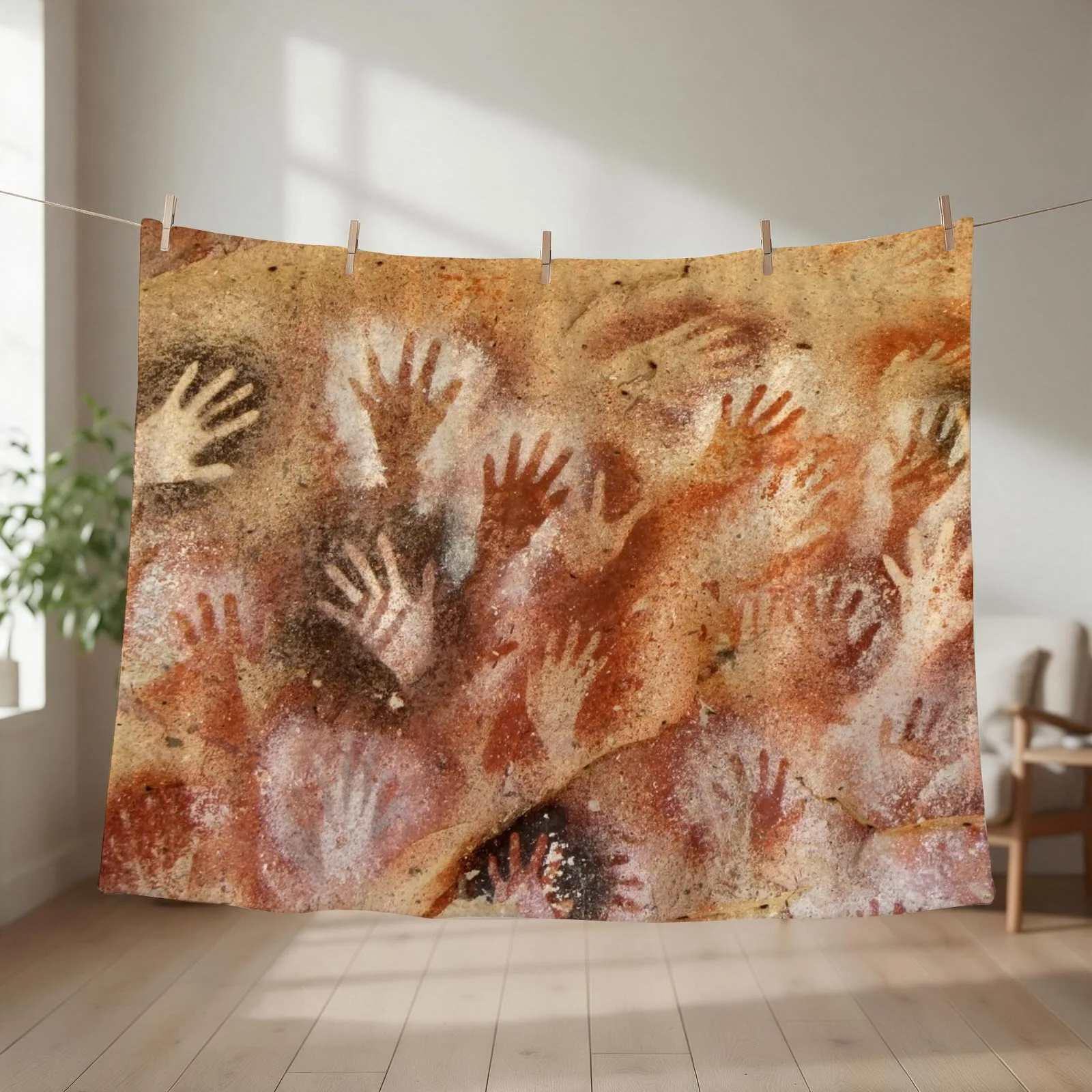 Cueva de las Manos Max Resolution Throw Blanket couch cozy soft plush fuzzy picnic outdoor blanket