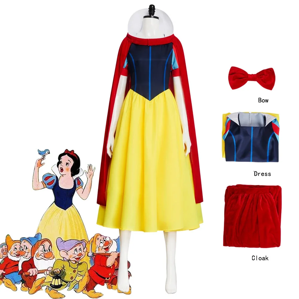 

Adult Cosplay Dress Snow White Girl Princess Dress Women Adult Cartoon Princess Snow White Halloween Party Costume