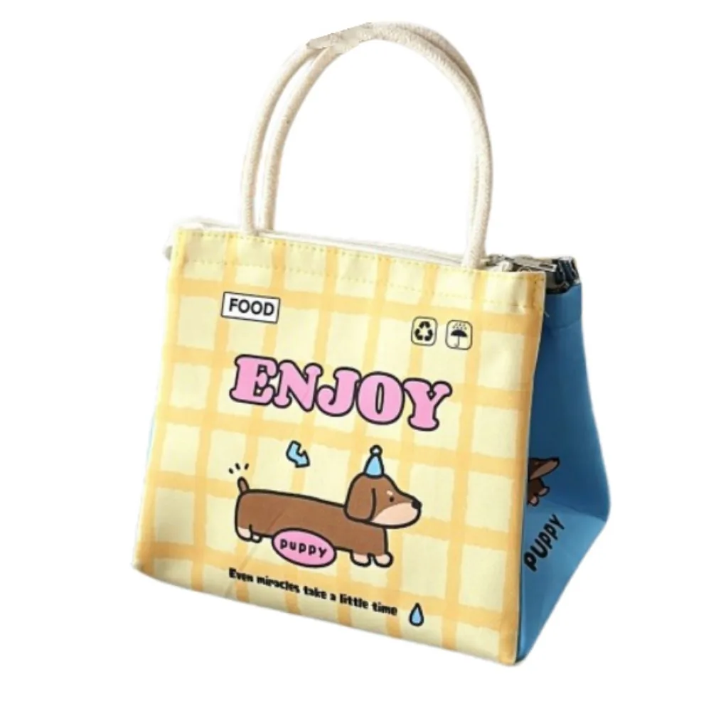 

Kawaii Cartoon Lunch Box Bag Cute Animals Pattern Handheld Insulated Tote Bag Waterproof Thickened Thermal Lunch Pouch Women