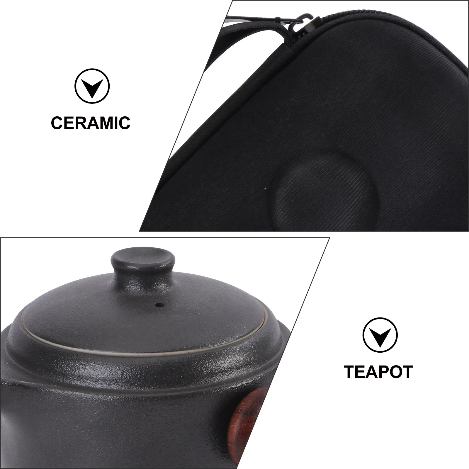 

Portable Travel Kung Fu Tea Kit with 2 Cups 1 Teapot Stackable Space Saving Filtration Teapot for Outdoor Camping Gift Idea