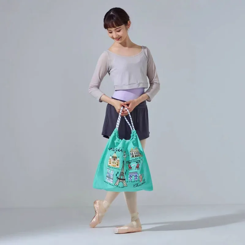 Japanese Hand Bag Oxford Cloth Embroidery Nylon Shopping Portable Shoulder Bag Korea Foldable Bag Paris Embroidery