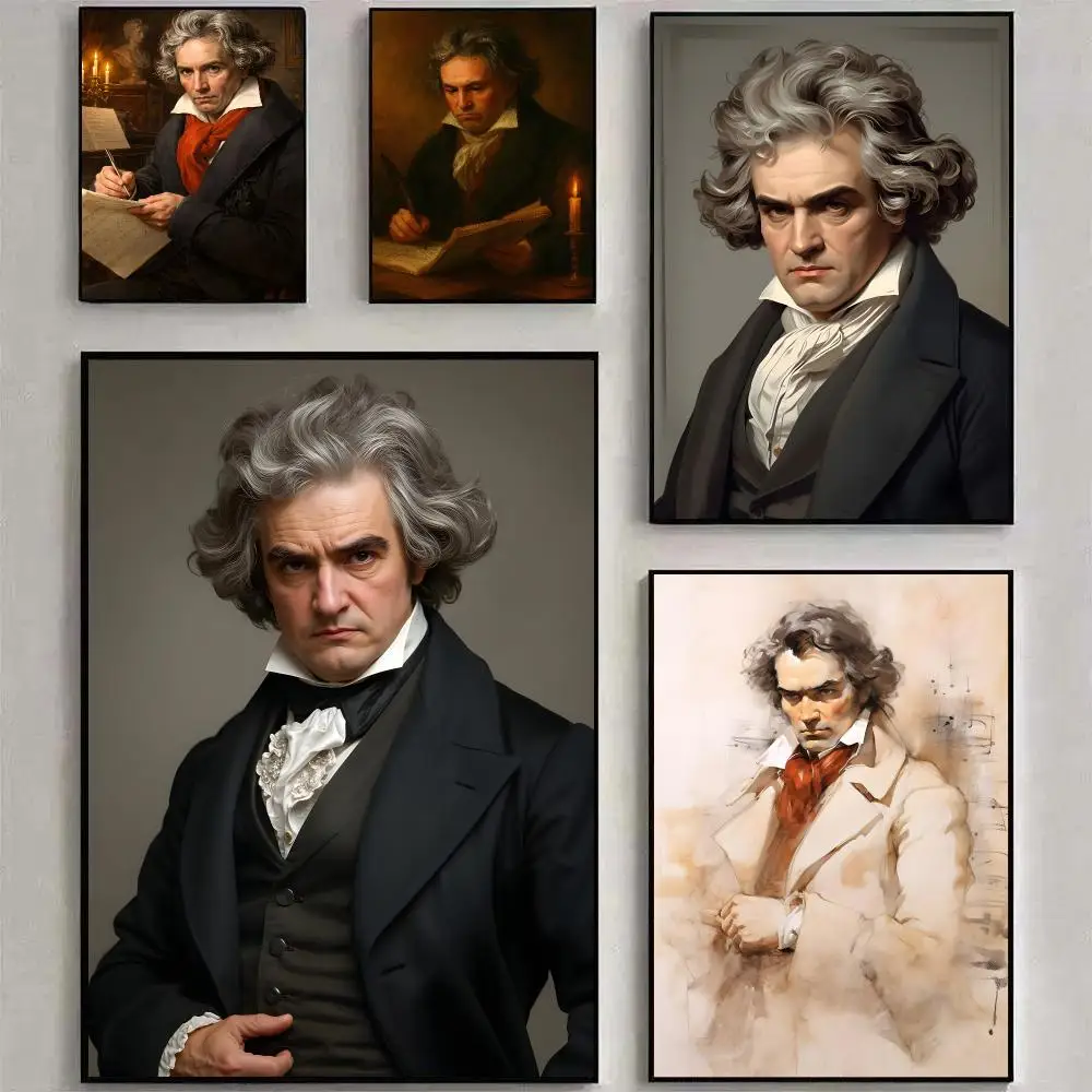Musician L-Ludwig Van Beethoven Poster Room Decoration, Home Wall Art Printing, Waterproof Bedroom Poster, Gift