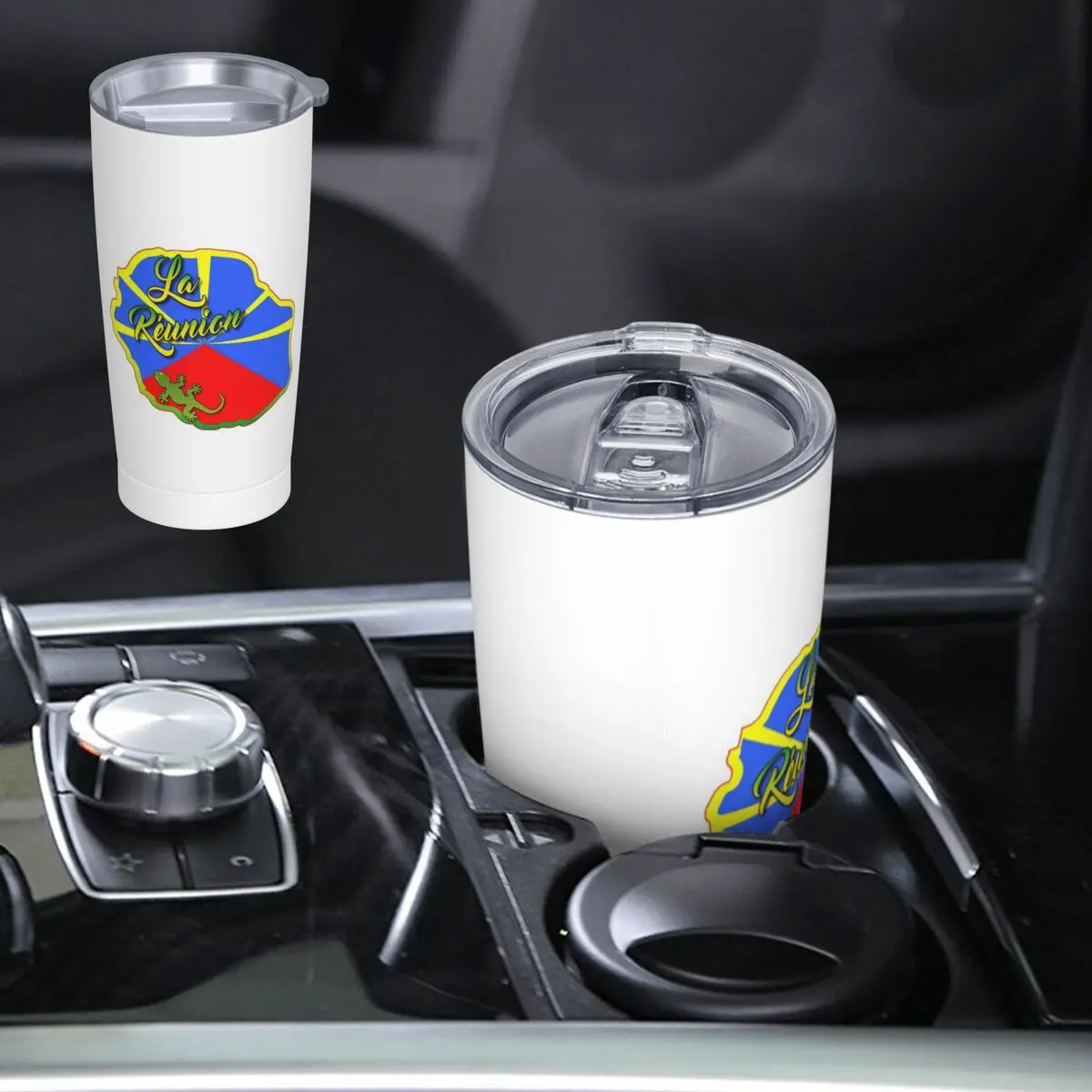 Reunion Island 974 Stainless Steel Tumbler Vacuum Insulated Mug Thermal Cold Bottle Straw With Lid 20oz