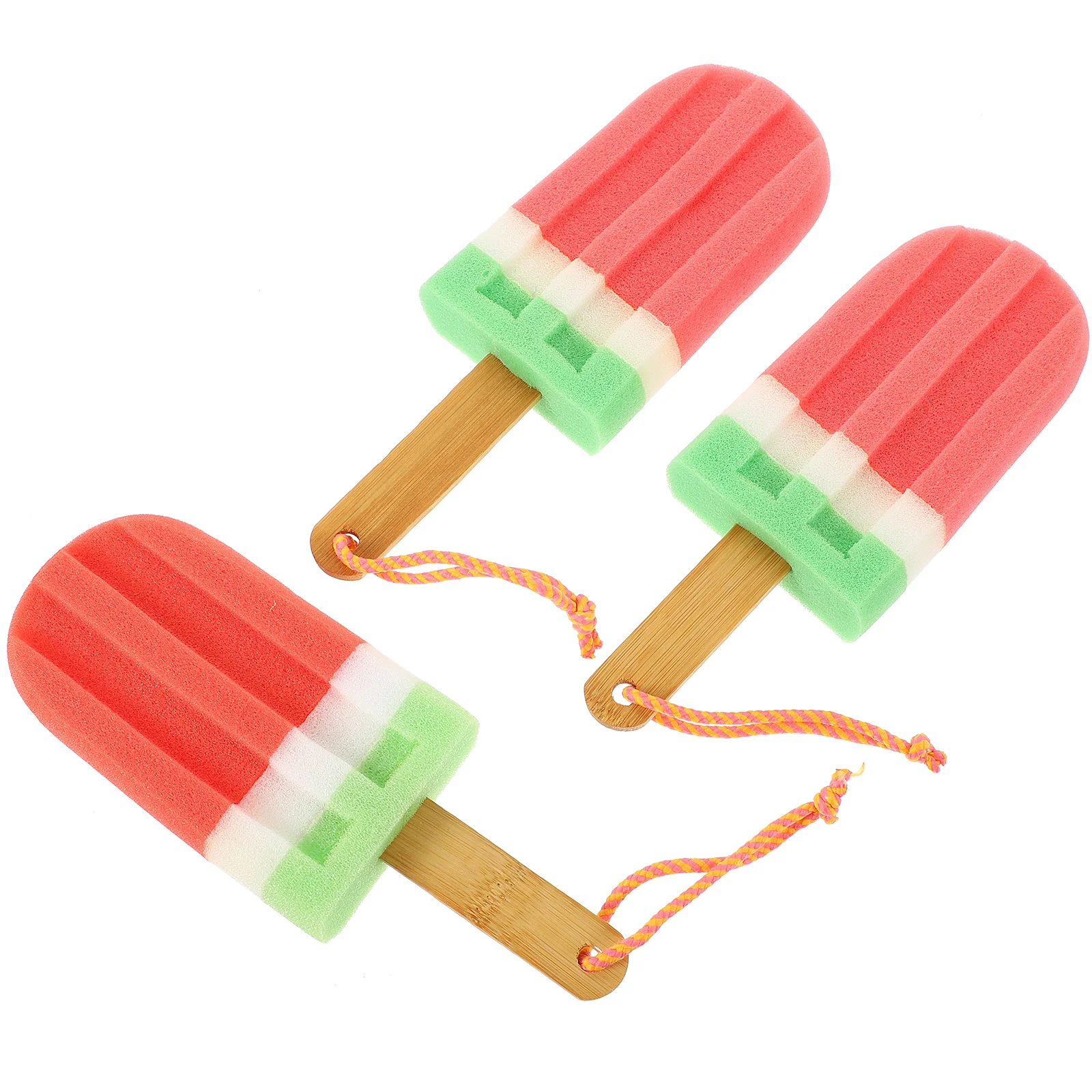 

3Pcs Ice Cream Shaped Bath Ball Soft Durable Sponge Shower Body Scrubbing Exfoliating Bathing Towel Bath Accessories for Skin