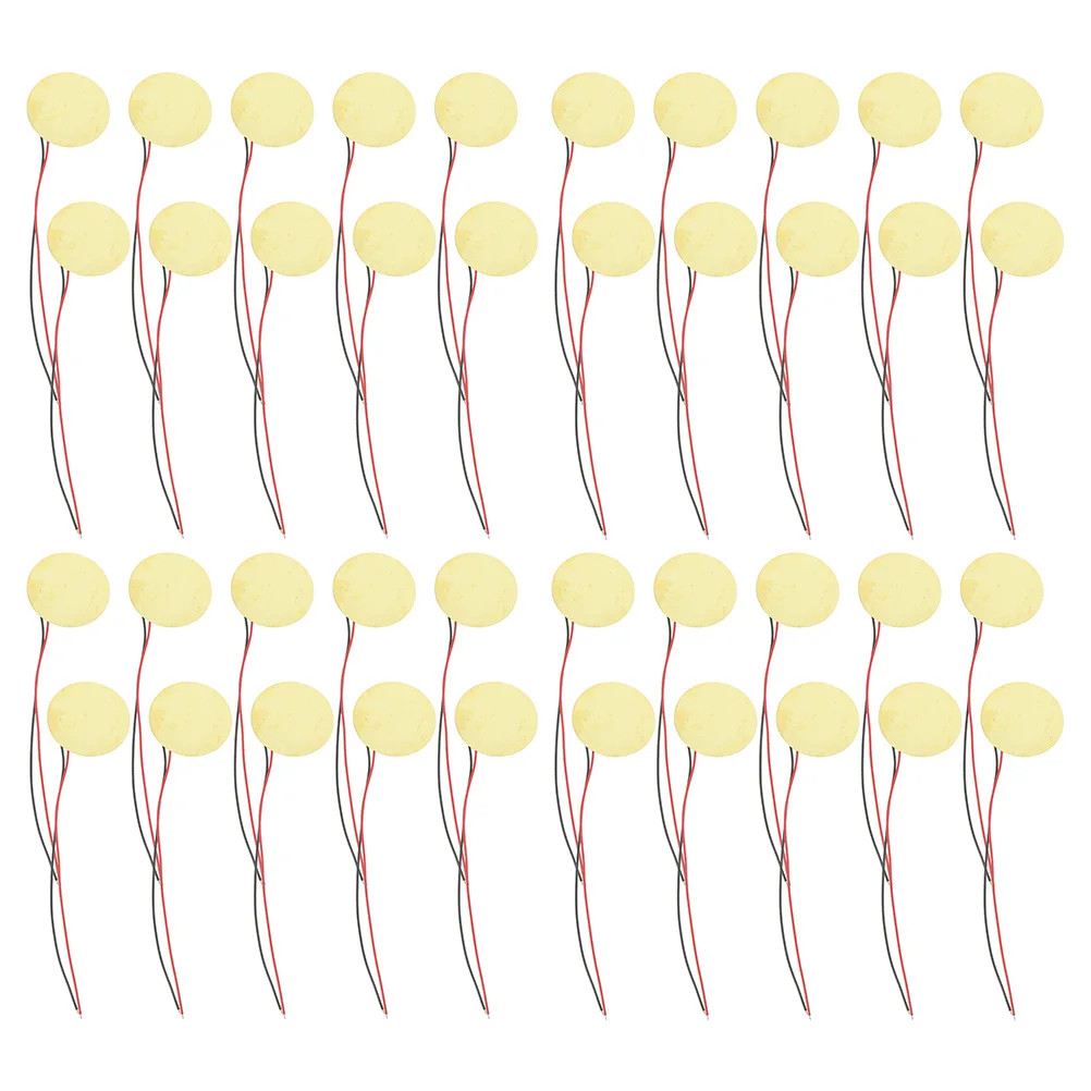 

40pcs Piezo Discs Buzzer Guitar Sound Sensor Acoustic Instrument Pickup Replacement Conductive Ceramic Trigger Discs For Drum
