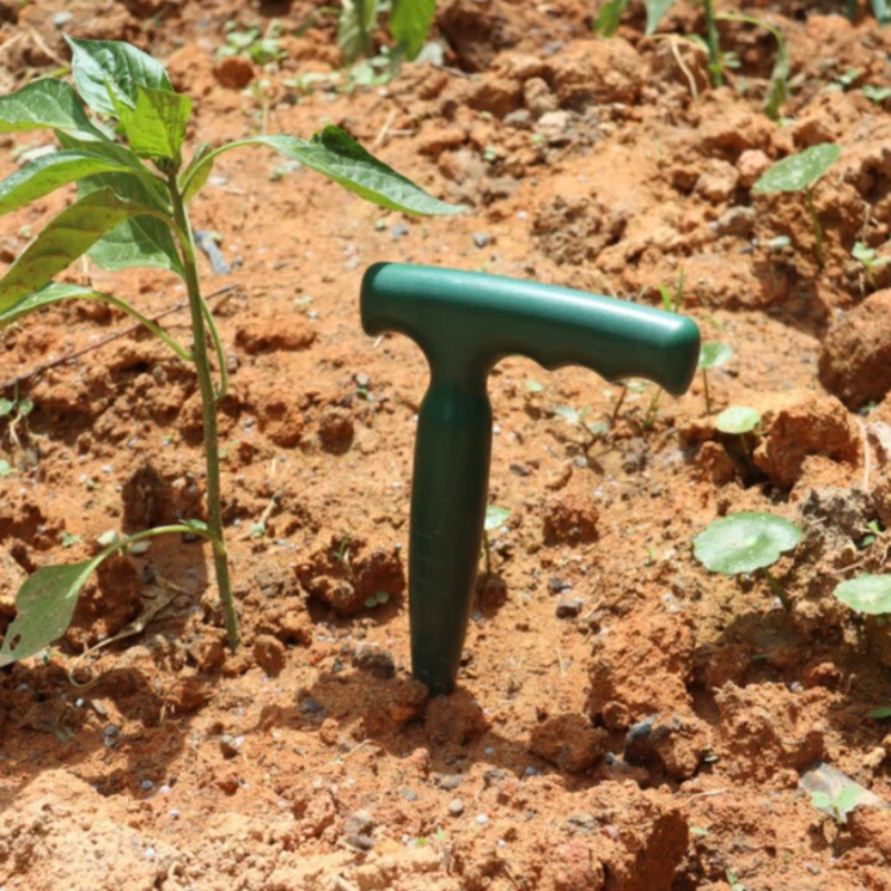 1pc Hole Digger Plastic Garden Plant Seedling Hole Digger with Long Handle Hole Digging Seedling Transplanter Gardening Tool