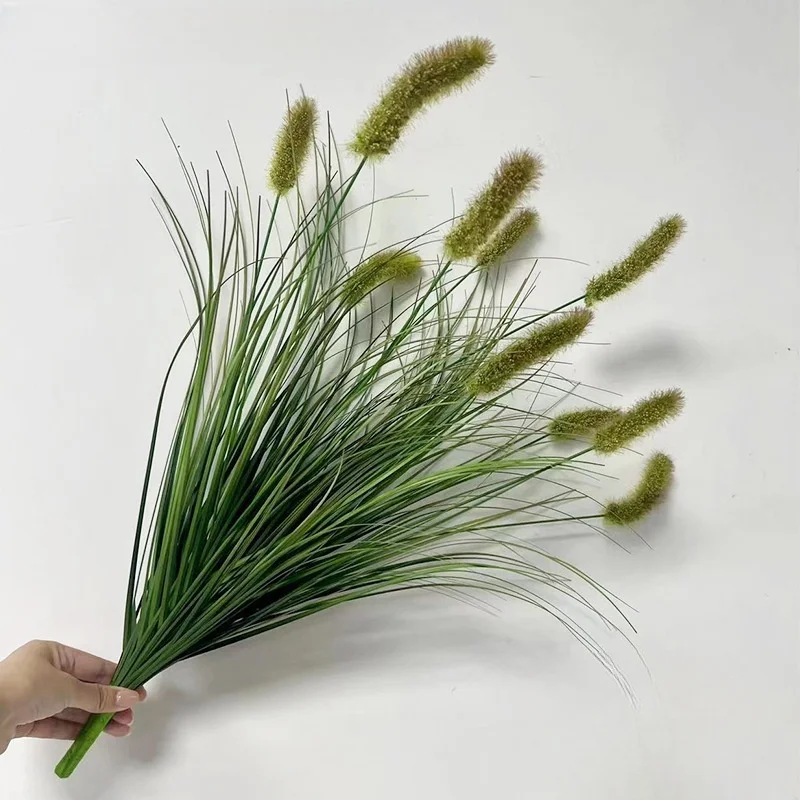 Elegantes 23,6-Zoll-künstliches Pampasgras-Bündel, künstliche Blumen für DIY-Hochzeitsfeier, Dekoration, Outdoor, Haus, Garten, Weihnachtsdekoration – Detail 1