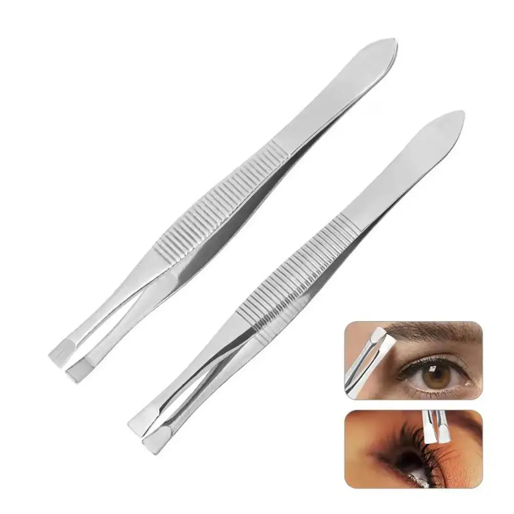 Professional Stainless Steel Hair Removal Clip Eyebrow Tip Slant Beauty Face Tool Hair Remover Tweezers Makeup V3T6