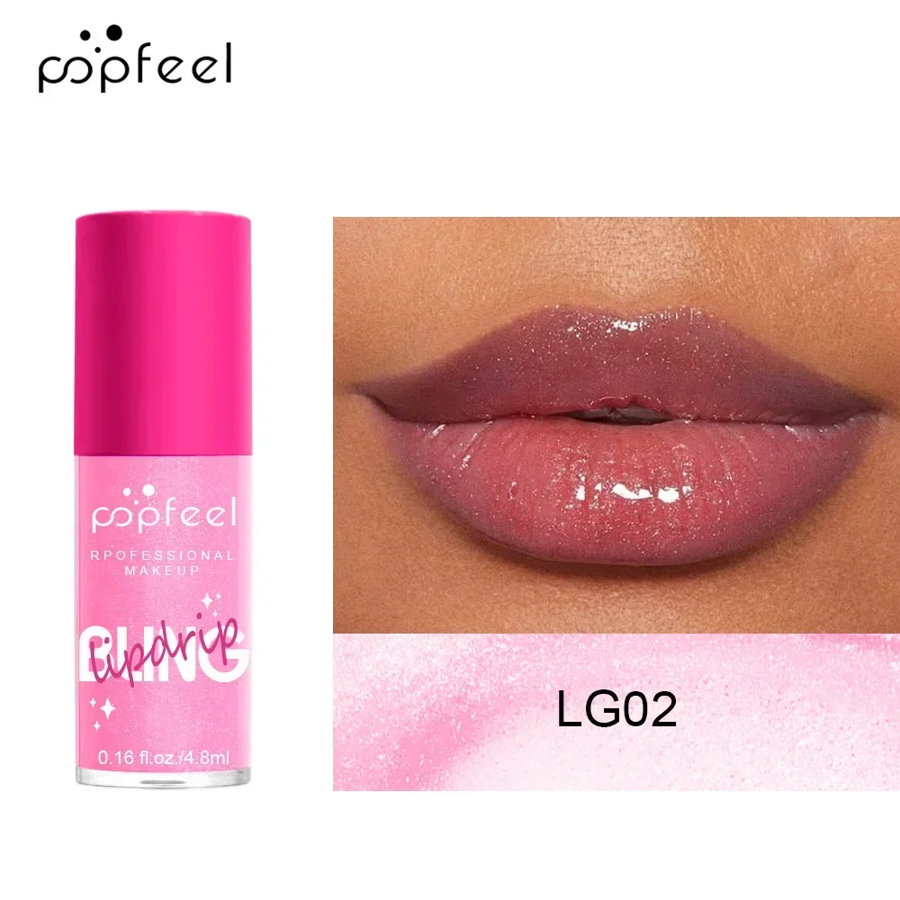 ที่ขายดีที่สุด Popfeel เพชรเปลี่ยนสีลิปสติก Make up Glossy Lips Plumper Gloss Lip Balm Oil Care Tint เครื่องสําอาง