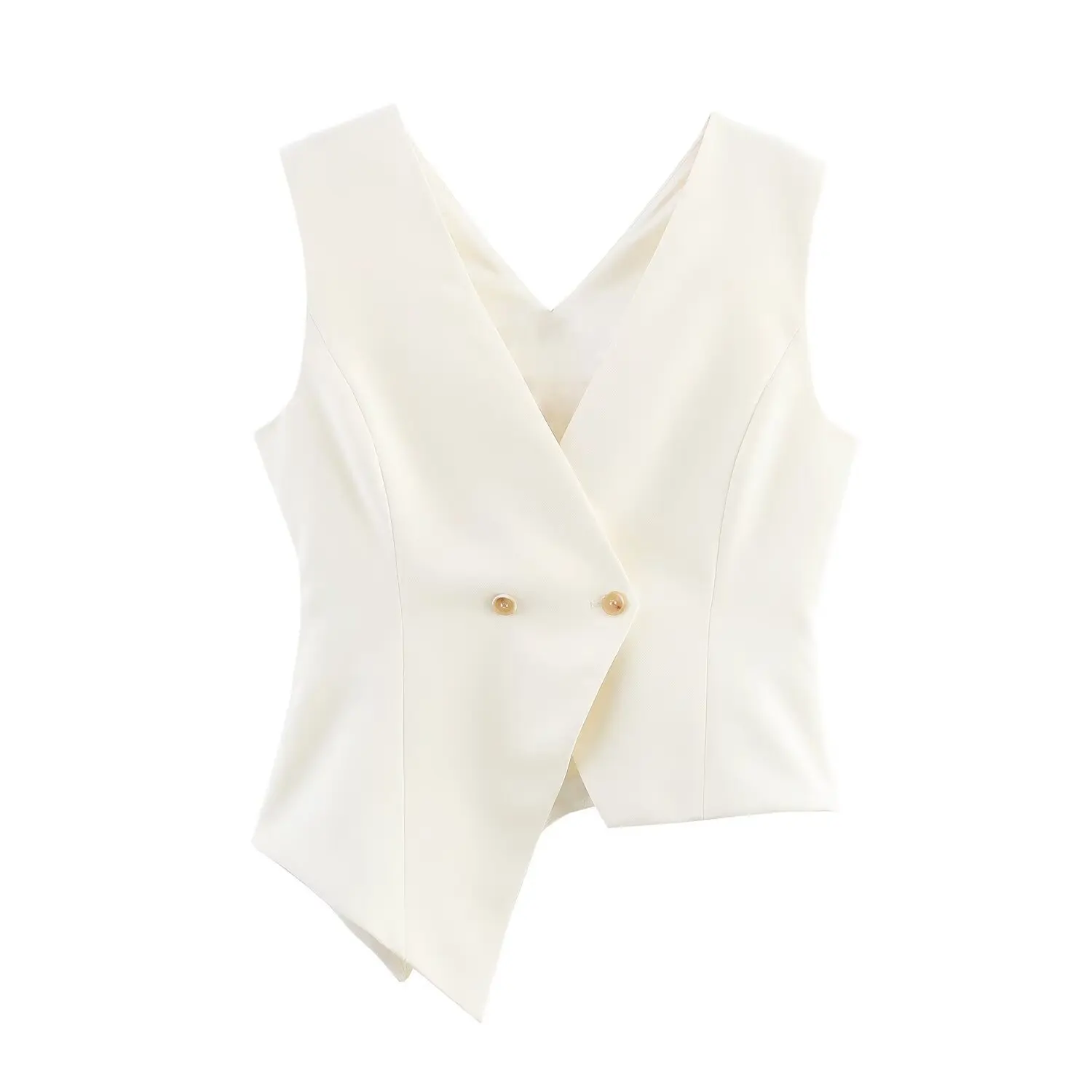 Dames elegant commuter broekpak asymmetrisch vest rechte broek zomer 2025, nieuwe mode all-match kantoor damespak