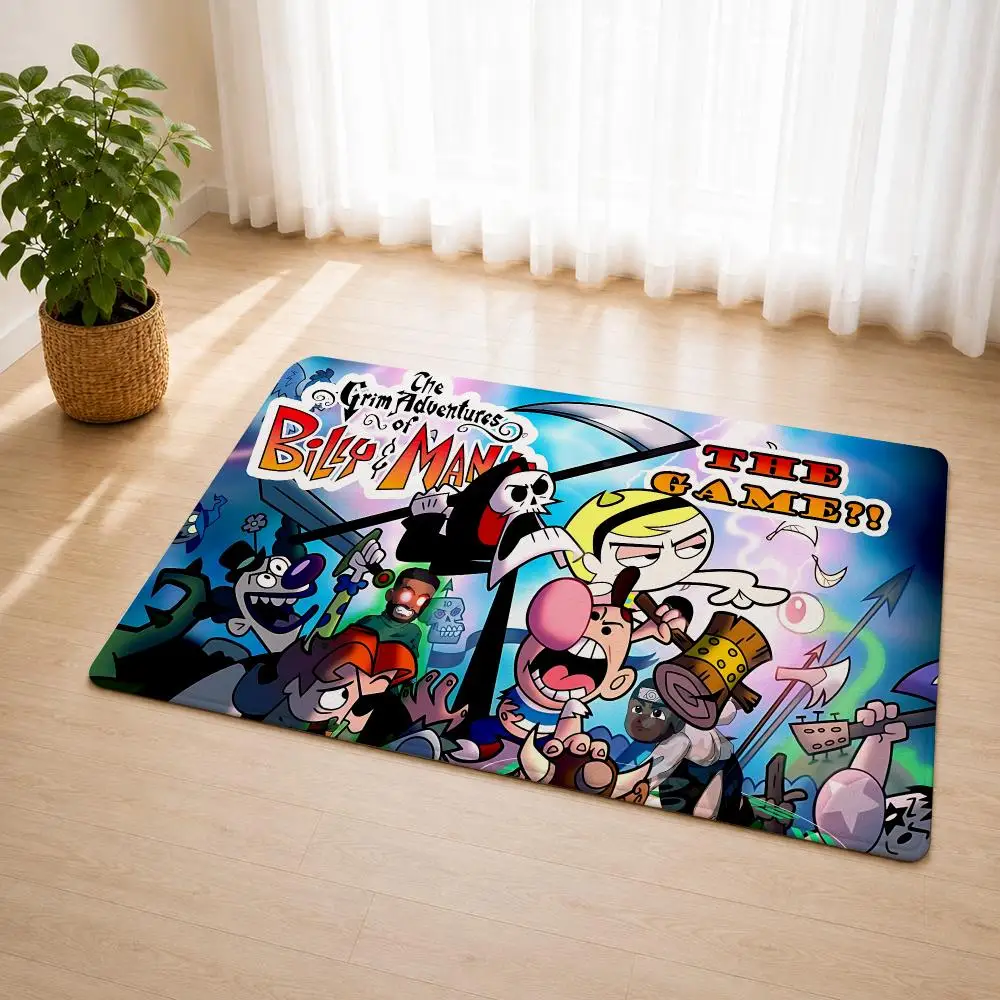 G-Grim Adventures Billy Mandy Floor Mat Flannel Rug Soft Non Slip Door Mat For Bathroom Bedroom Kitchen Living Room Home Decor