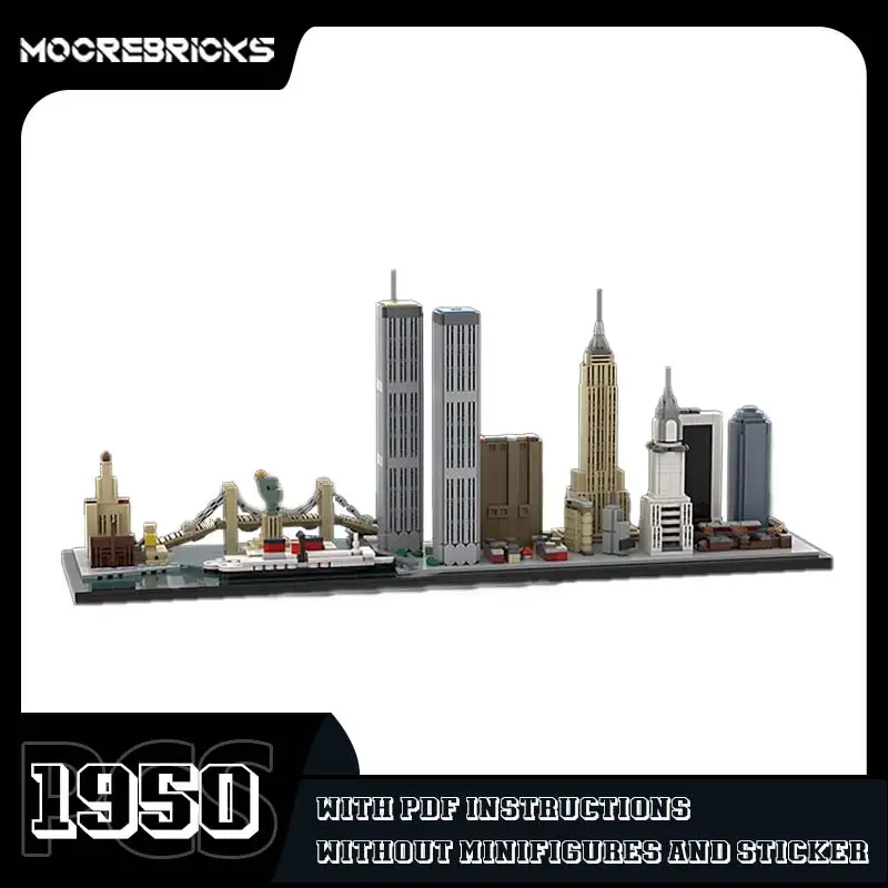 

Hot Sales New York City Skyline Model Bricks MOC Famous Architecture Street View Building Blocks Assembling Toys Kids Gifts