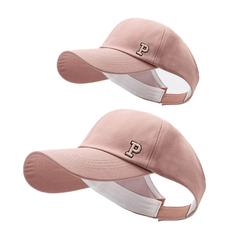 Frühling Sommer Eltern-kind-Version Baseball Caps für Erwachsene und Kinder Sonnenhut Brief Stickerei Hohl Hohe Pferdeschwanz Caps