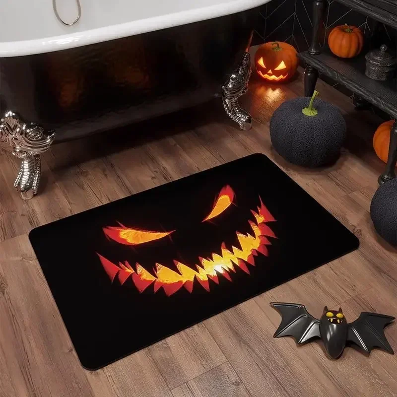 Halloween Doormat Bathroom Absorbent and Non Slip Foot Mat Household Dirt Resistant Easy To Maintain Entrance Doormat Home Decor