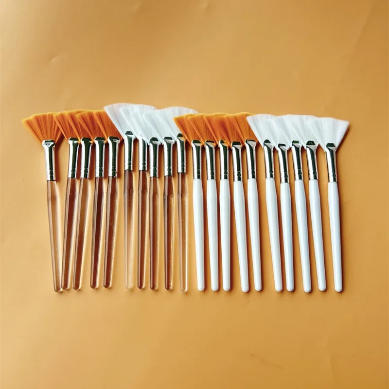 Fan Shape Facial Brush Set 10Pcs 20Pcs Soft Synthetic Hair Face Mask Applicator Brushes for Esthetician Acid Peel Skin Care Beau