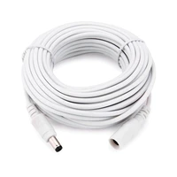 Cable de extensión de alimentación CC de cobre, 12V, blanco, 3M/5M/10M/15M/20M/30M/50M, Cable extensor 2,1x5,5mm hembra a macho para cámara de tira LED