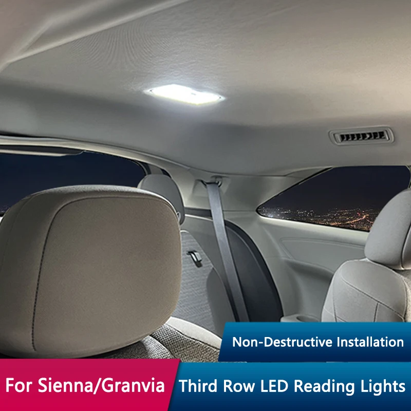 QHCP Car Reading Lamp 3rd Row Reading Light LED Lights High Brightness Low Energy Consumption Fit For Toyota Sienna Granvia 2022