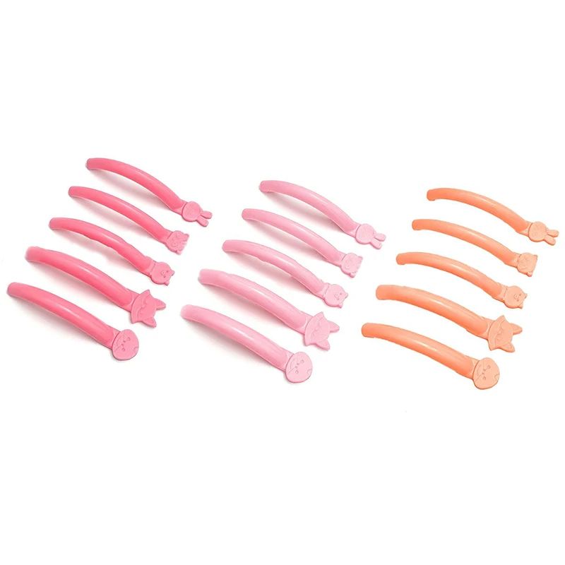 นํากลับมาใช้ใหม่ 5 คู่สีชมพูกาวฟรีซิลิโคน Eyelash Perm Pads Sticky Lashes Rods Shield ยก 3D Eyelash Curler Applicator เครื่องมือ