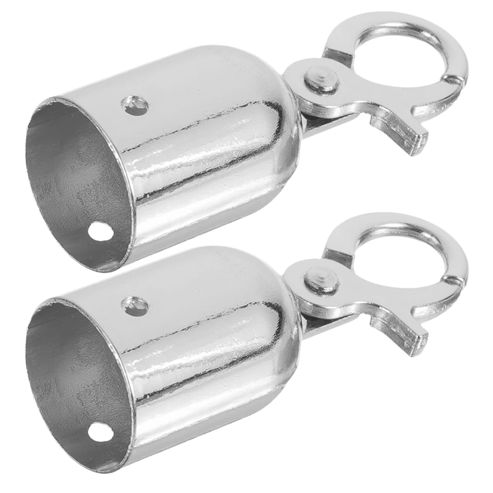 

1 set Cord End Stopper Stainless Steel Rope Connectors Long Metal Hooks Traffic Easy Installation Secure Fastening
