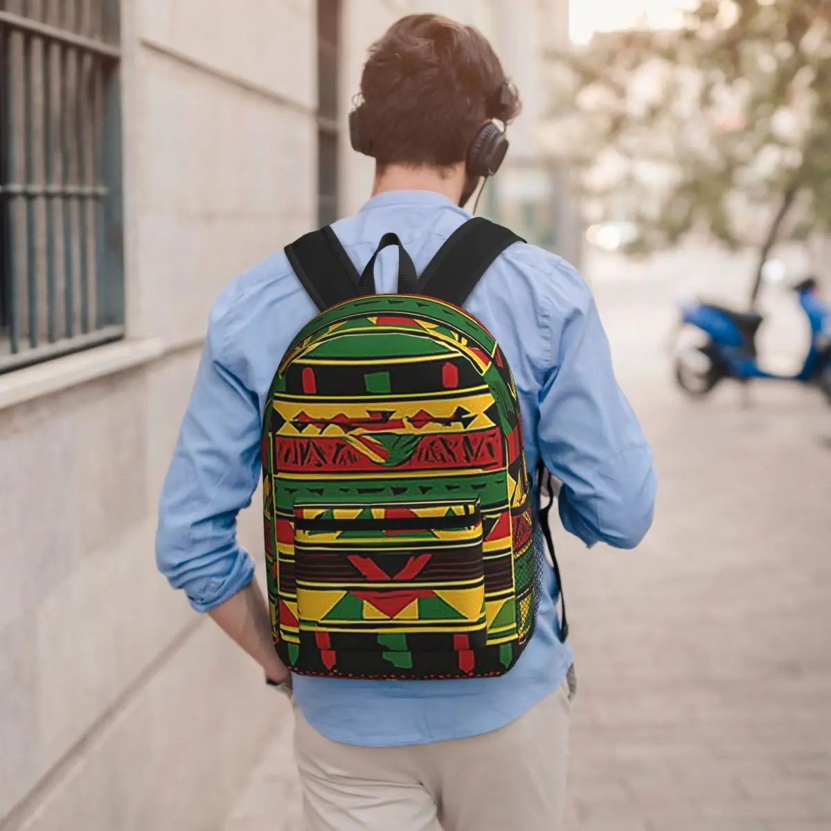 Modern Rasta Patterns For Apparel Student Backpack School Bag Hiking Travel Daypack for Men Women Bookbag Shoulder Bags