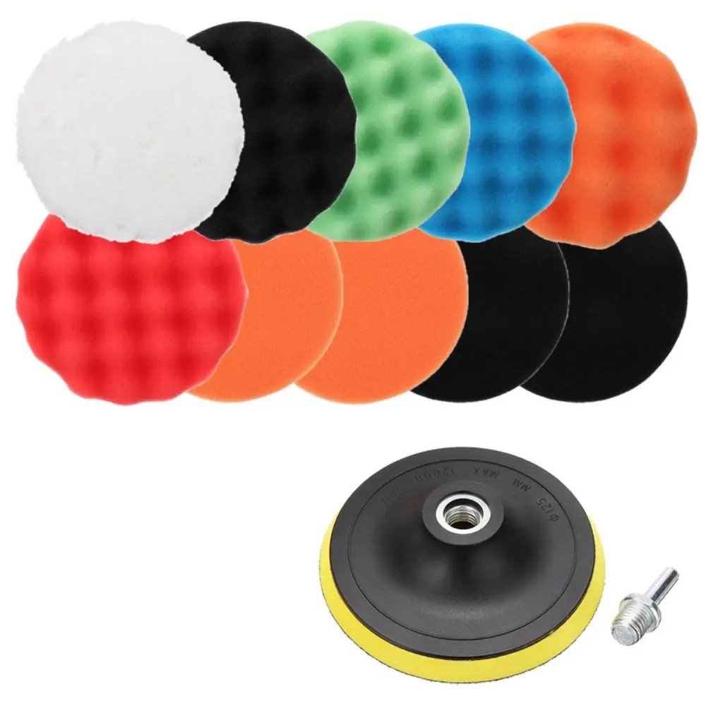 12pcs 3 inches Durable Tool Kit Abrasive Polisher Drill Polishing Pad Foam Buffing Waxing Sponge Pads