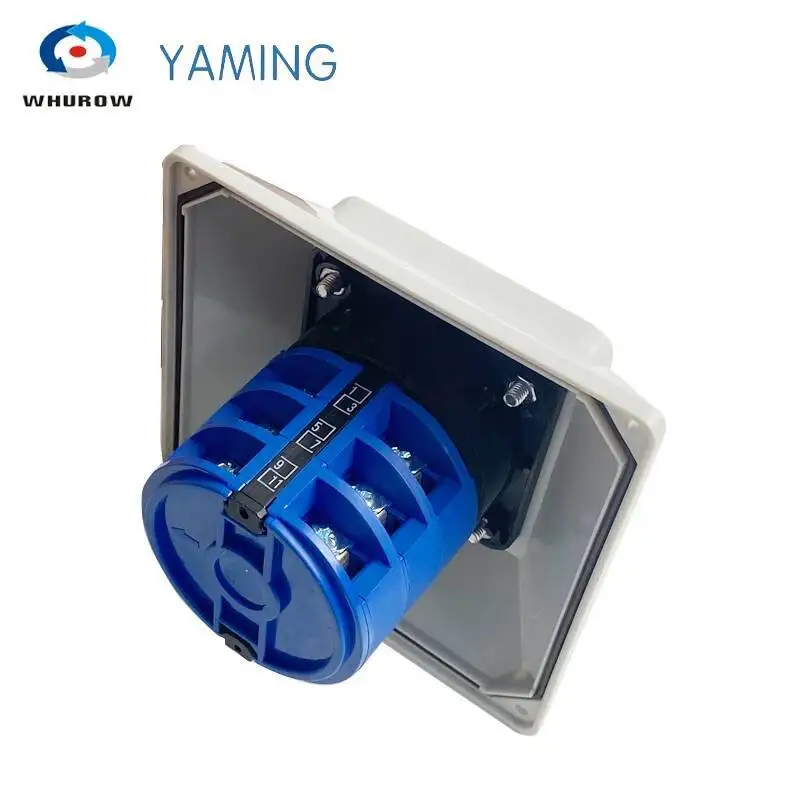 Yaming Elektrische YMW26-32/3M Omschakeling Cam Draaischakelaar Knop 32A 3 Fasen 3 Positie Met Waterdichte Doos IP65 interruptor