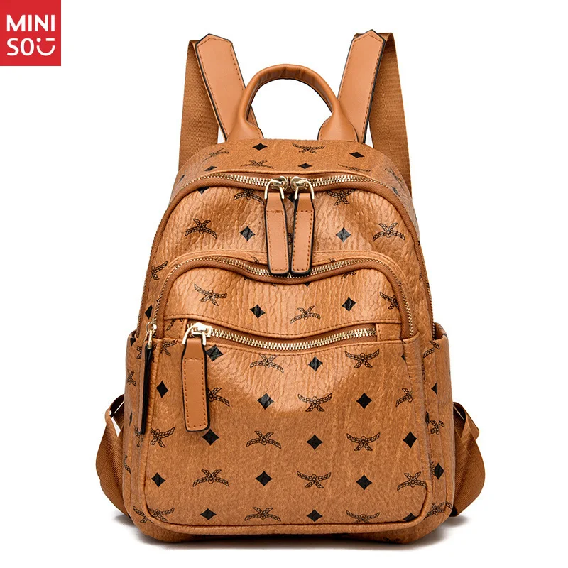 Mochila Miniso 2025 Mickey Mouse para mulheres, bolsa de viagem grande, mochila moderna e multifuncional